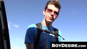 Backseat breeding with Josh, Danny, and Todd's twink trio