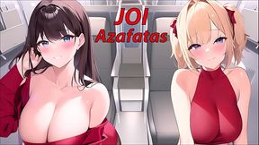 JOI hentai with the stewardesses on the plane In Spanish
