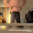 muscular man doing exercises at home naked