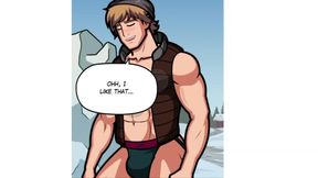 The ice sculptor, help him undress his big dick.