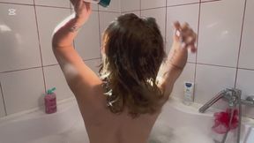 Hair wash and masturbate