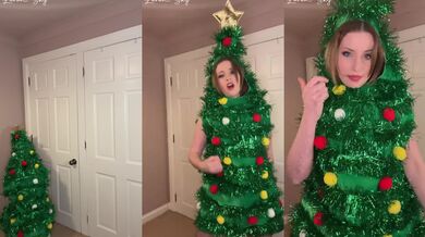 Christmas tree makes you eat your cum!