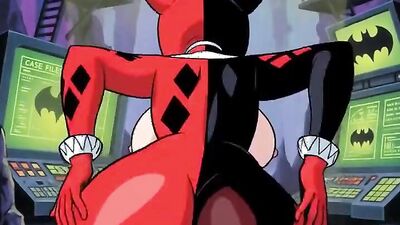 Harley Quinn teasing with her tight bald ass & big tits in nylon