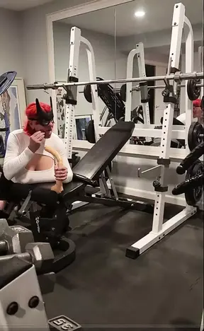 DeeDeeSlut69 in the Gym White Top sucking 2 Dicks