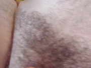 SMOKING  AND SHOWING THE HAIRY BODY, UNCUT GUY