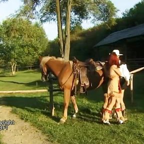 Cowgirls gets a hard spanking lesson