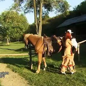 Cowgirls gets a hard spanking lesson