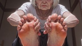 87 Year Old Granny Sensual Foot Oil Massage - Gorgeous Feet & Nails