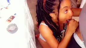 Cute and sneaky girl gets her enormous-assed boyfriend in the mood for some