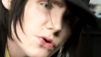 Emo twink bens over that table to get cock from behind