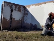 cruising silver daddy meets boy on the beach outdoor blowjob
