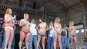 Big Fake twins Biker Girl Strip Down Contest At The 2015 Abate Of Iowa Freedom Rally - NebraskaCoeds
