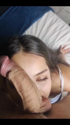 Lunah Blanc Moans as She Swallows Me to Ride the Big Dick