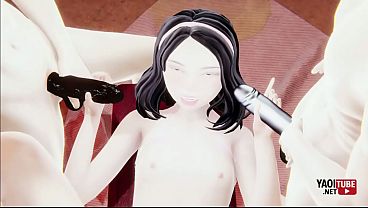 Yaoi - 1 Femboy and 3 heterosexuals orgy - Japanese Asian Manga Anime Cartoon Game Porn Gay Video Animation
