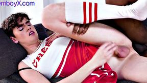 Upskirt cheerleader bends for BBC