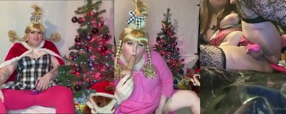 BBW Sissy Ginny Chastity Cage Burst Fat Pussy Dildo Destroyed Gush