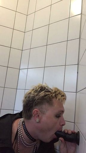 Sissy Jes Brinch public Toilet dildo Fuck   Clip 3