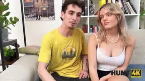 HUNT4K - Hot Blonde European GF gets Fucked by Stranger while Loser BF Watches