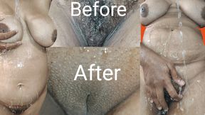 Full Shaving Video of Chubby Woman