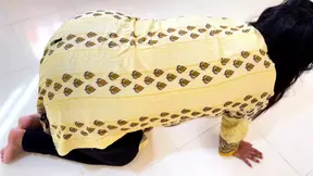 Stepson fucks stepmom's big ass and pussy while she's stuck under the bed