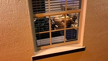 Spying with a drone my neighbor watching porn with a fuck machine