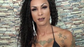 Slender shemale Isa Potter strokes to cumshot