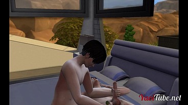 On Titans Yaoi - Levi x Eren Blowjob, handjob & Anal in his room