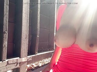 Italian Large Breasts mother I'd like to fuck Hawt Large Bazookas bouncing session outdoor