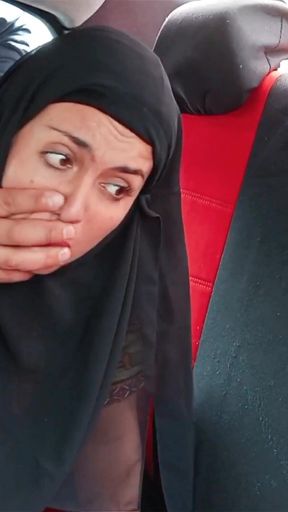Indian stepmother wearing hijab gets fucked in car   Clip 2