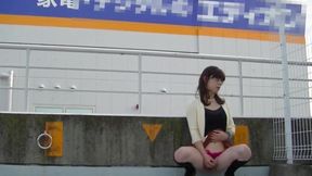 Japanese Crossdresser Outdoor Flashing.