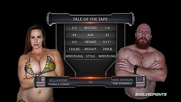 Bella Rossi vs Thor Johnson Mixed Wrestling