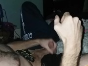 Big cock prisoner escapes and raids women's panties and socks. Caught.