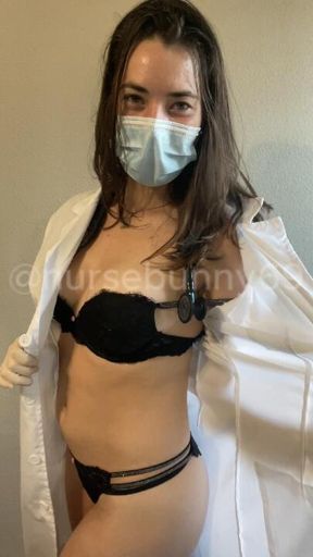 Strip to Topless and Apply Lotion in Gloves