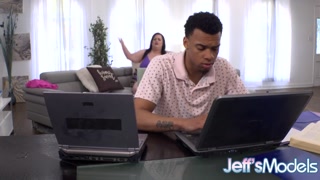 Black Guy Gives His Fat Girlfriend Ashley Garland an Anal Creampie