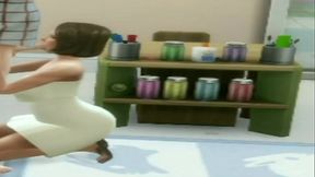 Brunette teen sucking teach cock at lunch time