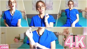 Nurse's White Latex Glove Tease & JOI