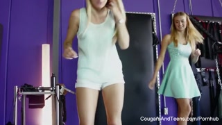 Two unbelievable babes get kinky with a blonde MILF