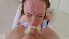 ANAL Indy Lix PISS SPEW RECYCLYING - tiny little whore pushed hard and used by dominant daddy