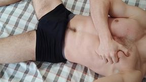 sexy hottie in black briefs started to excite his balls and his big cock alex huff