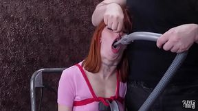 Rough face fucking and mouth vacuuming for skinny masochist