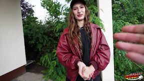 german scout - slim ukrainian girl mari moon accidentally cum in eye at pick up casting fuck in berlin