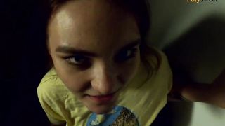 The sluts give a head on a outdoors balcony and then walks