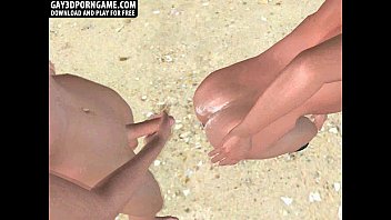 These sexy 3D studs are fucking on a beach and cumming