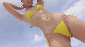 Aya Kawasaki's Sexy Yellow Bikini Display