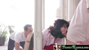 Busty MILF enjoys dual penetration during a wild &mdash;  intense session