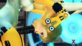 Android Futa Cuffs and Ass Fucks SciFi Lab Hottie Gushing Cum