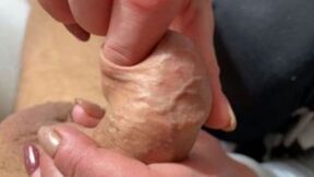 Foreskin Play & Cumshoot In Mouth