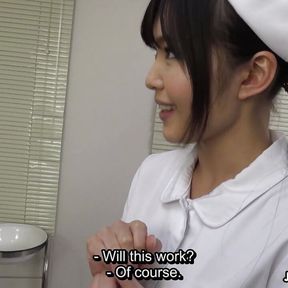 A Japanese nurse Shino Aoi blows a patient&#039;s dick in the doctor&#039;s office uncensored.