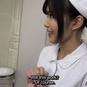 A Japanese nurse Shino Aoi blows a patient&#039;s dick in the doctor&#039;s office uncensored.