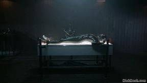 ”Bound ebony in latex twat vibed”